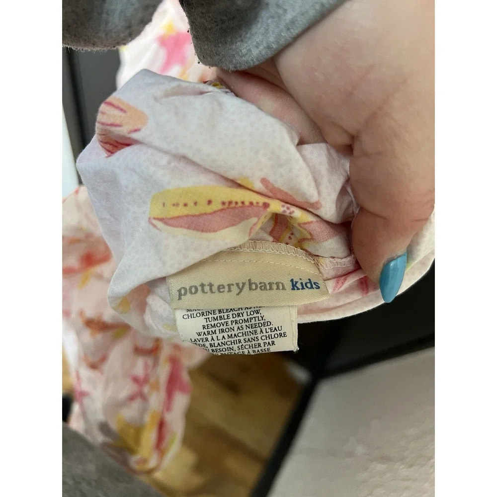 Pottery Barn Kids Bermuda Starfish Twin Duvet Cover, Flat & Fitted Sheet